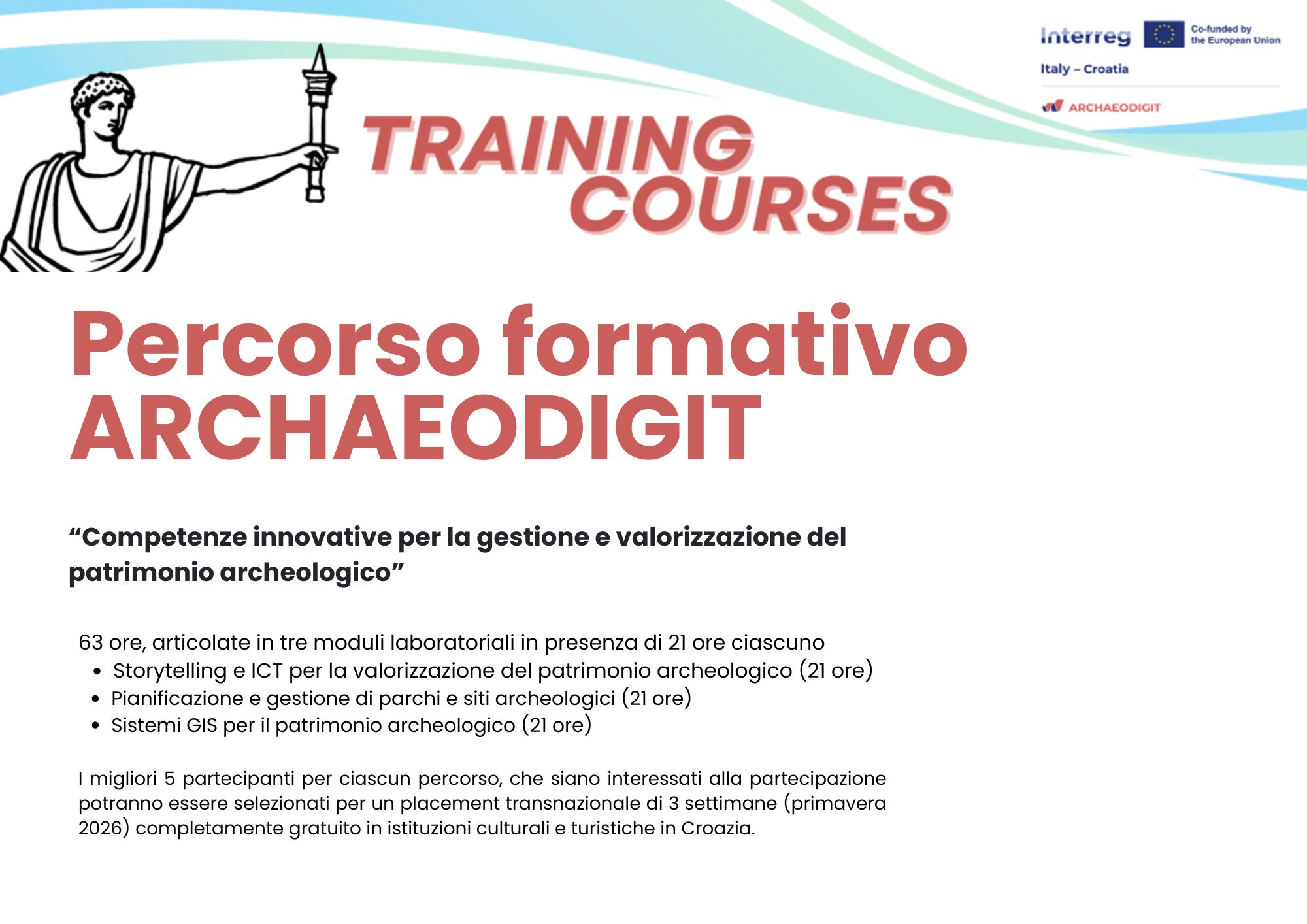 Manifestazione di interesse individuazione partecipanti Percorso formativo ARCHAEODIGIT “Competenze innovative per la gestione e valorizzazione del patrimonio archeologico”