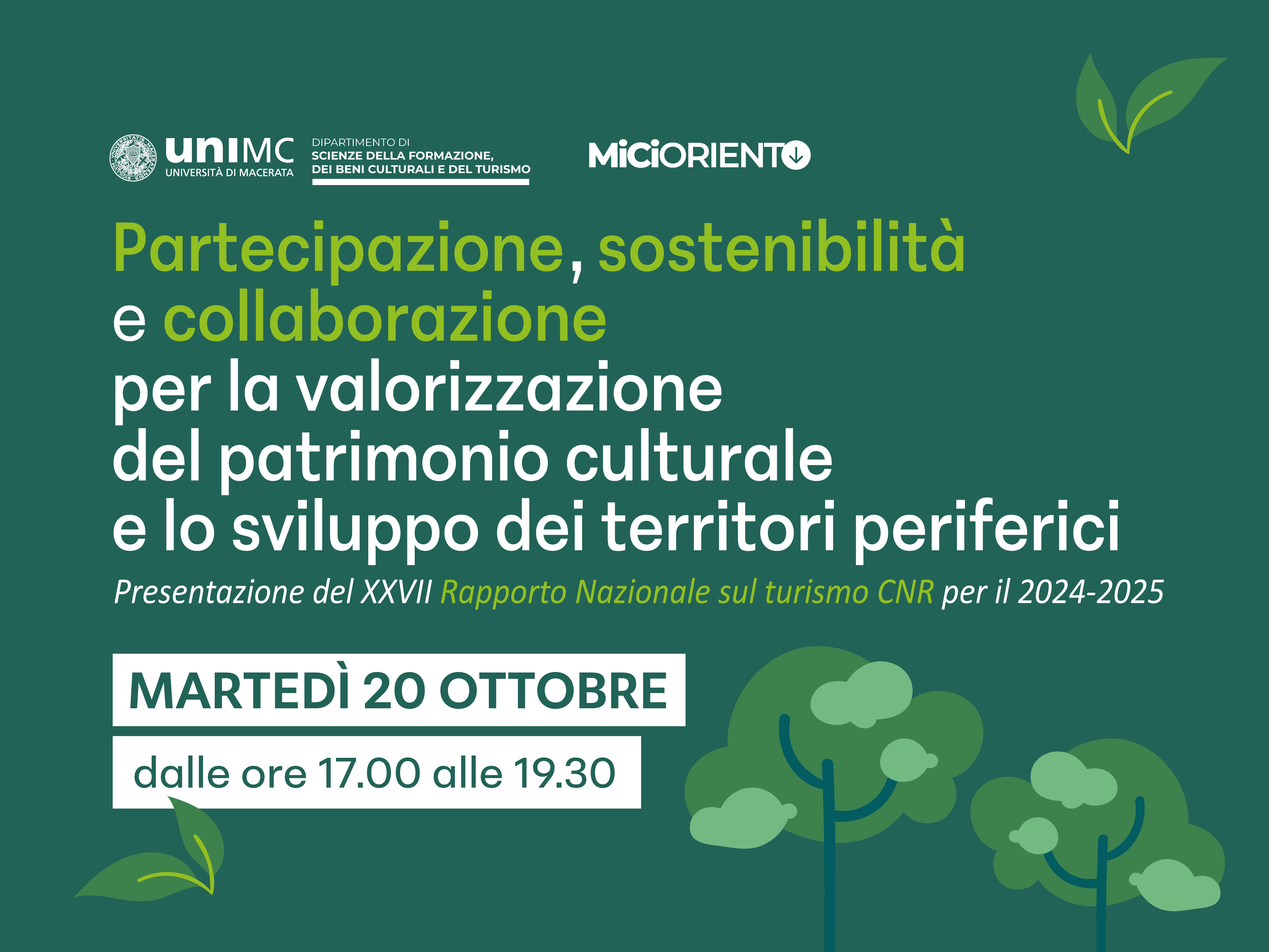 Partecipazione, sostenibilità e collaborazione per la valorizzazione del patrimonio culturale e lo sviluppo dei territori periferici.