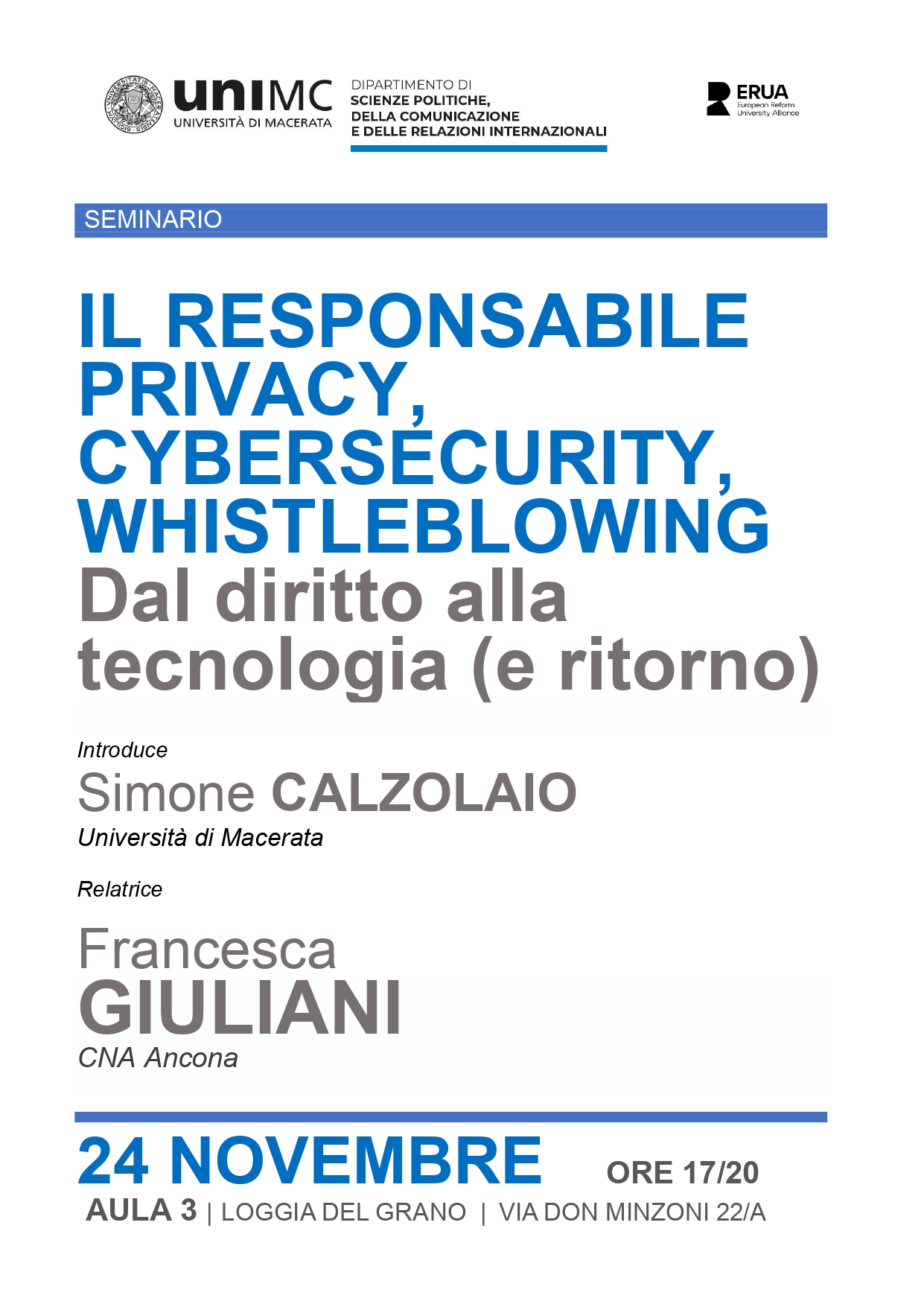 Il responsabile privacy, cybersecurity, whistleblowing