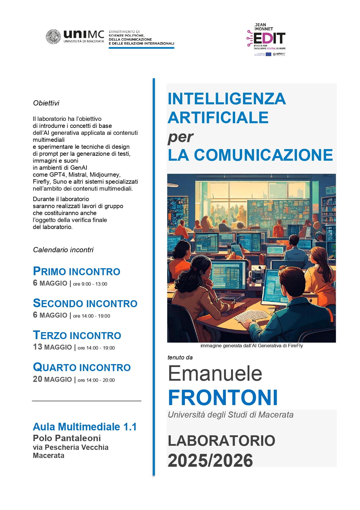 INTELLIGENZA  ARTIFICIALE   per   LA COMUNICAZIONE