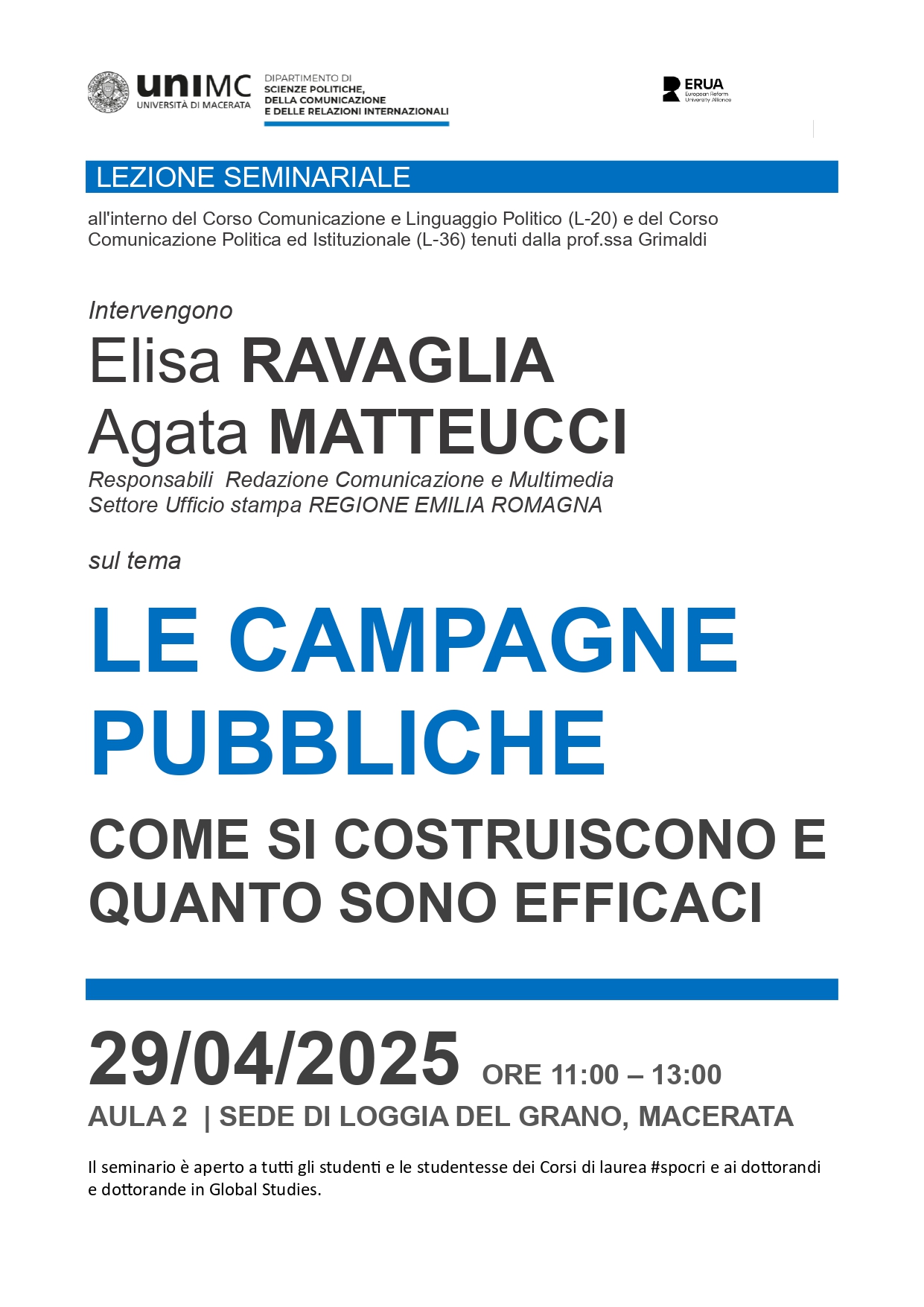 LE CAMPAGNE PUBBLICHE