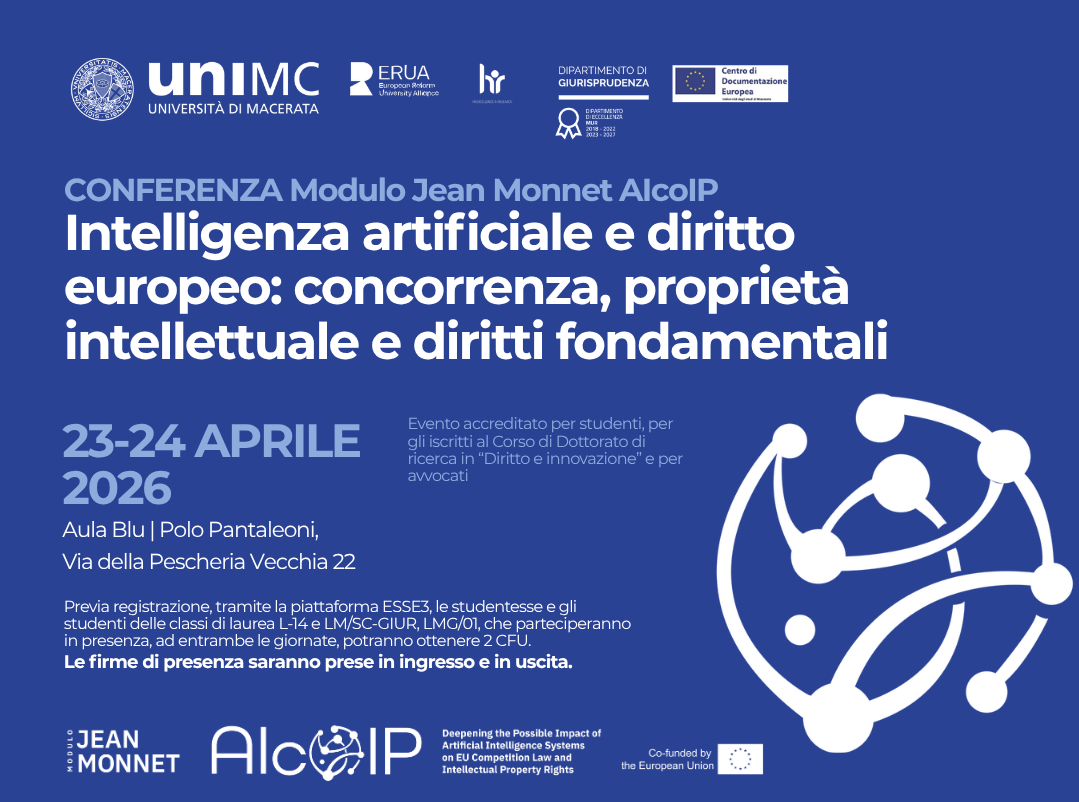 JM AIcoIP Convegno annuale | Intelligenza artificiale e diritto europeo: concorrenza, proprietà intellettuale e diritti fondamentali