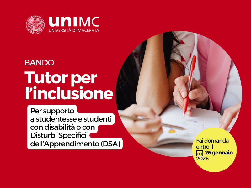 Diventa tutor per l’inclusione: aperta la selezione UniMC