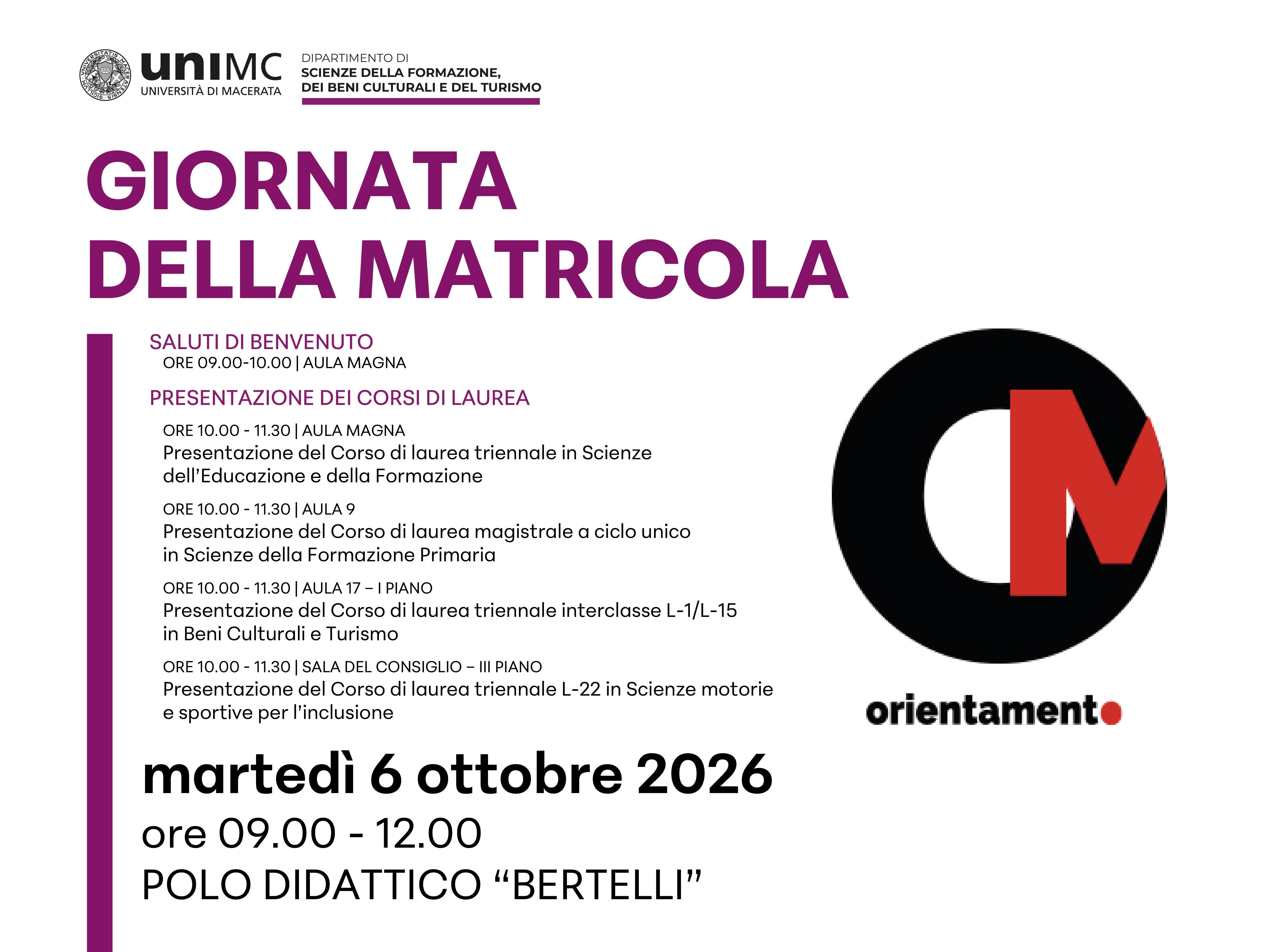 Giornata della matricola 2026 Giornata della matricola 2026