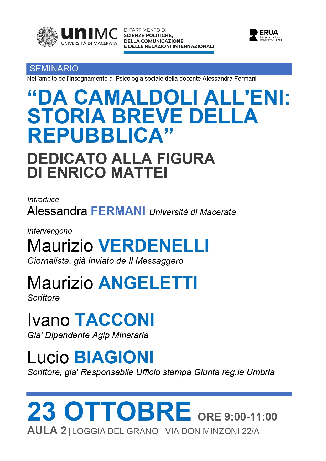 Da Camaldoli all'ENI: storia breve della Repubblica Da Camaldoli all'ENI: storia breve della Repubblica