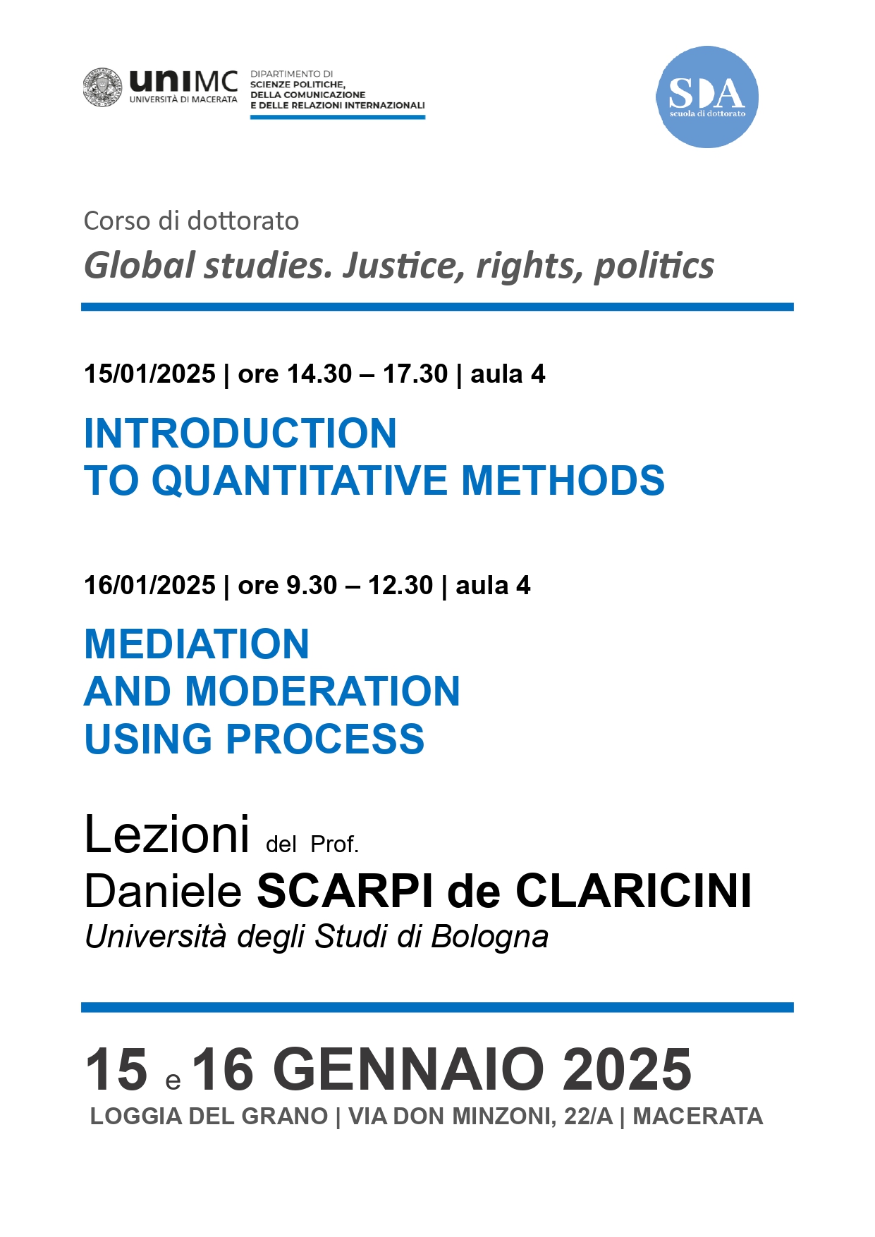 evento 15.01 | INTRODUCTION TO QUANTITATIVE METHODS