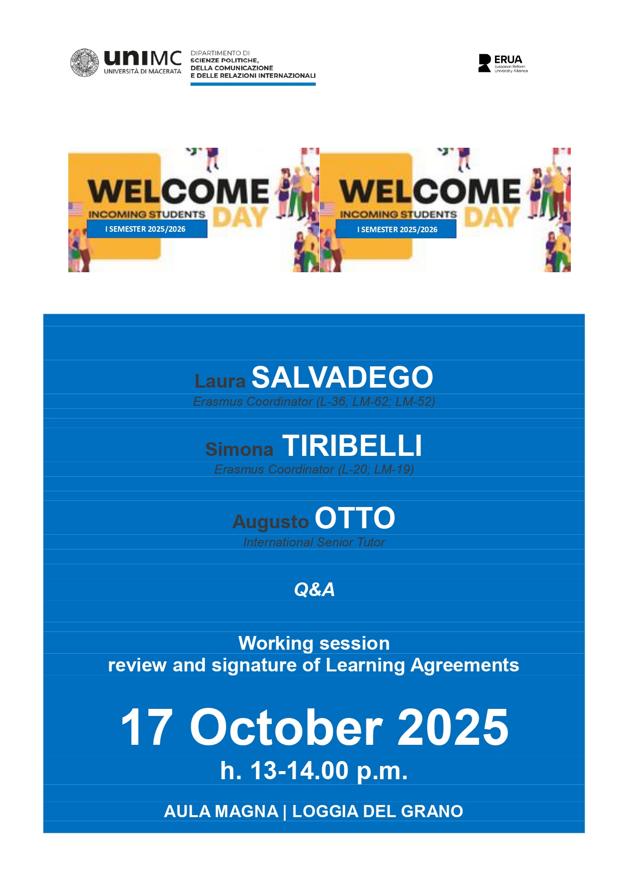 Welcome Day Incoming Students Welcome Day Incoming Students